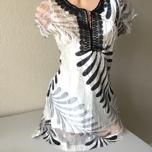 Komarov Black and White Blouse